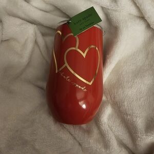Kate Spade Red And Gold Hearts 16 Oz Wine Tumbler